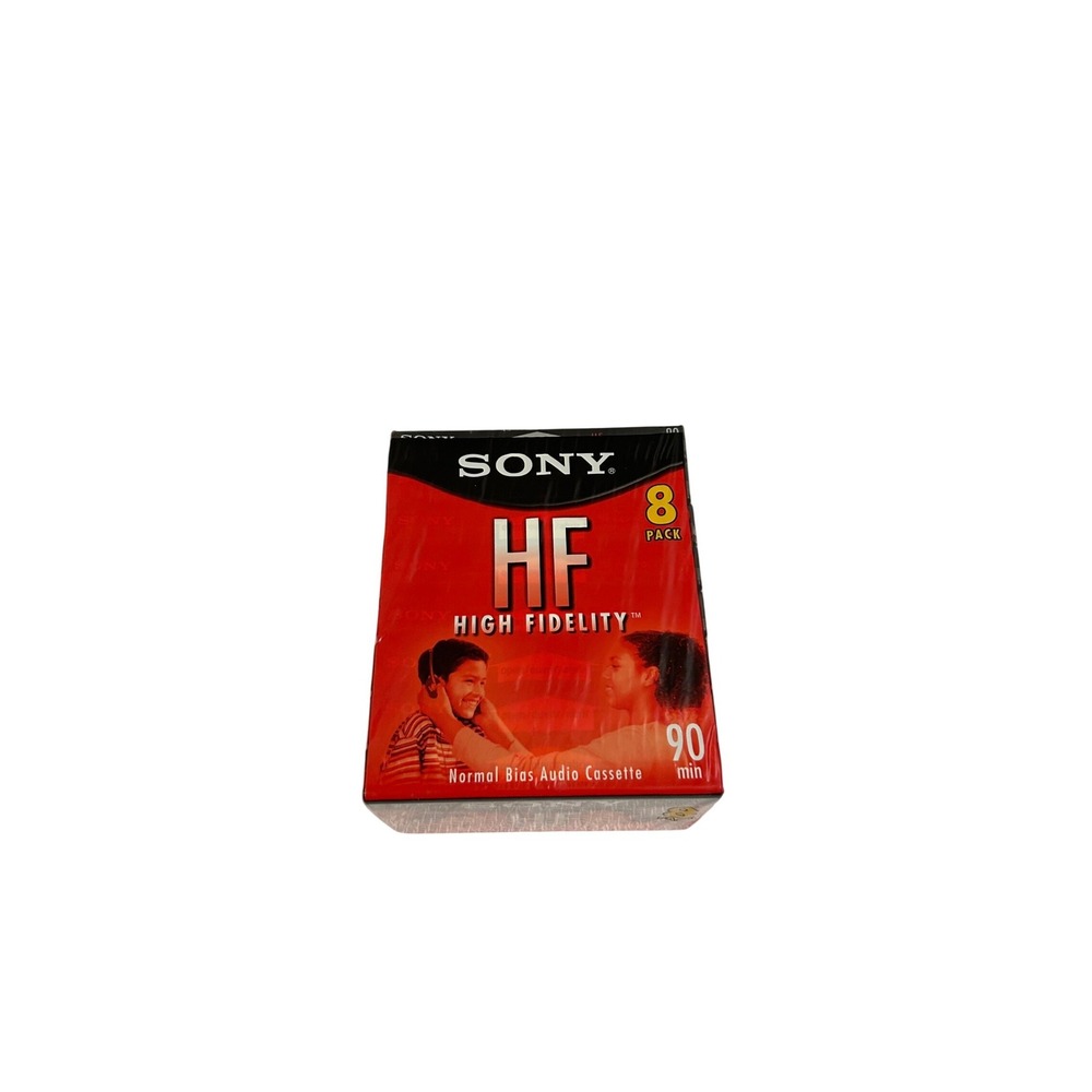Sony HF High Fidelity 90 Minute Normal Bias Audio Cassette 8 Pack Red Blank Tape